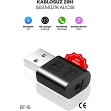 Concord USB 2ın1 Bluetooth Kiti 3.5 mm Aux Receiver Rx/tx Transmitter Kablosuz Ses Alıcı Verici Tak Çalıştır