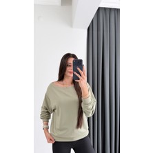 Rosa Oysh Kuşgözü Detaylı Kayık Yaka Bluz Yeşil