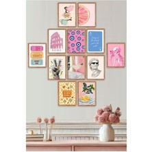 UNT Modern Dekoratif 12’li Mdf Tablo Seti – Çerçeve Görünümlü Duvar Tablo Kolajı (Trend Tasarımlar)