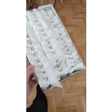 Fest 25 Adet Beyaz Incili Keten Nopeli Fiyonk Kurdele