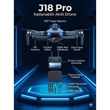 FaroxTech J18 Pro 360° Engel Algılamalı Fırçasız Motorlu Hd Kameralı Katlanabilir Drone