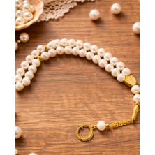 Inci Tesbih – Gold Imameli Şık Tesbih – Hediyelik ve Günlük Kullanım - 8 mm