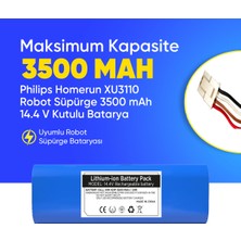Ümit Maker Philips Homerun XU3110  Robot Süpürge 3500 mAh 14.4 V Kutulu Batarya – Orjinal Uyumlu Uzun Ömürlü, Yüksek Performans Pil