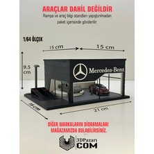 Butik 3D Baskı Mercedes Showroom Tasarımlı Diorama 1/64 Ölçekli Araç Sergileme Garajı PLA Malzemeden