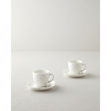 Yeşil Porselen 4'lü 2 Kişilik Kahve Fincan Takımı 90 ml