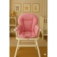 Wenaris Çift Taraflı Mama Sandalyesi Minderi (Kemer Geçme Yerleri Mevcut) Pembe