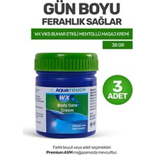 Aqua Touch (3 Adet) Wx Viks Buhar Etkili Mentollü Masaj Kremi Body Care 38 gr | Vicks, Okaliptüslü , Vikis
