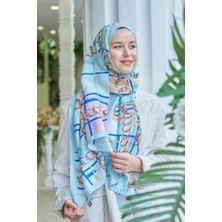 Bebe Mavisi Loryan Scarf Diamond Ekose Zincir Şal