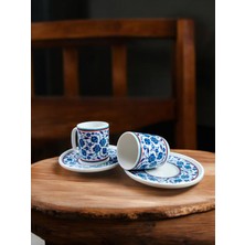 Çini Desenli 2 Kişilik Porselen Kahve Fincan Takımı, Osmanlı Tarzı