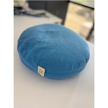 SUNYOGA Zafu Yoga Meditasyon Minderi Karabuğday Kabuğu Dolgulu Mavi Renk Keten Pamuk Kumaş