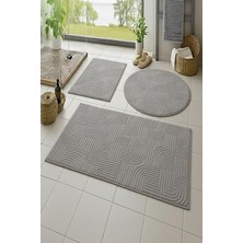 Raschel Carpet Bohem Emboss Premium Seri Kaymaz Taban Banyo Paspası Banyo Halısı