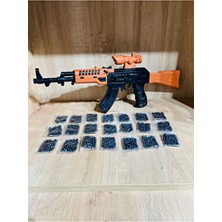 Marsel Oyuncak Boncuklu Oyuncak Tüfek 55 cm 1 Adet AK47+21 Paket Plastik Boncuk