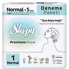 Sleepy Bio Naturel Premium Plus+ Normal Hijyenik Ped 5 Adet (Boy 1)