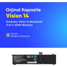 Ümit Maker Schenker vision 14 - 4570MAH 11.61V Notebook Batarya Pil – Yüksek Performanslı, Uyumlu Güç Kaynağı