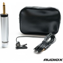 AUDIOX Yaka Mikrofonu 6.3 mm Jak Girişli – Klipsli Lavalier Mikrofon (Mikser/amfi/karaoke Uyumlu) – Çantalı Set