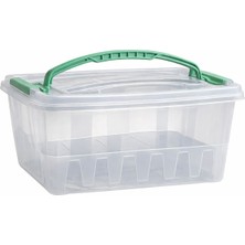 Genel Kapaklı Kilitli Taşıma Saplı Şeffaf Plastik Saklama Kabı – Piknik ve Gıda Muhafaza Kutusu