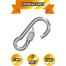 BRATİ HAND TOOLS Kilitli Karabina 6 mm Yaylı Kanca Olta Tırmanma Dağcılık Kamp Malzemeleri Anahtar Askı Aparatı 5 Ad