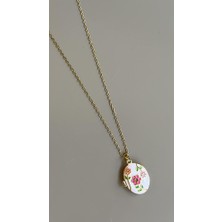 Beta Moda Hub Çiçek Kapaklı Kolye - Altın