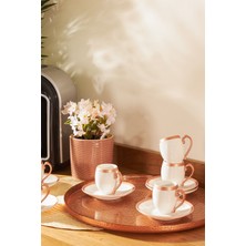 El Yapımı 6 Kişilik Bakır Kahve Fincanı Takımı, 90 ml Set