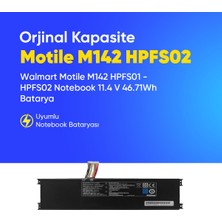 Ümit Maker Walmart Motile M142 HPFS01 - HPFS02 4000﻿MAH Notebook Batarya Pil – Yüksek Performanslı, Uyumlu Güç Kaynağı