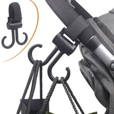 Belle Fusion Mey Ithalat® 2li Bebek Arabasına Uyumlu Cırtlı  Eşya Taşıma Aparatı 360 Derece Dönebilen Plastik Kanca
