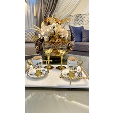 6'lı Ayaklı Porselen Kahve Fincan Takımı Seti