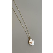 Beta Moda Hub Kelebek Kapaklı Kolye - Altın