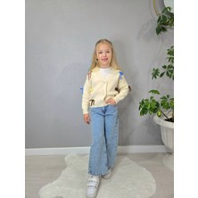 Miviko Kız Çocuk Takımı  3lü Ust  Triko Içi Uzun Kollu  Badi Alt  Kot Pantolon Bayramlık ve  Mevsimlık Süper  Kalite  Pamuk Kumaş