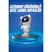 Belle Fusion Mey Ithalat® Projeksiyon Astronot Lamba Speaker Sevimli Astronot Bluetooth Hoparlör