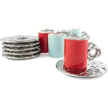 Renkli Silver 6'lı Kahve Fincanı Seti, Şık ve Kullanışlı Tasarım