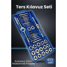 Belle Fusion Mey Ithalat® 40 Parça Profesyonel Metrik Ters Kılavuz ve Pafta Seti   - Hassas Diş Açma ve Onarım Takımı