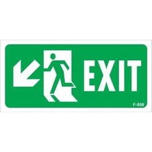 Belle Fusion Mey Ithalat® Exit Sol Aşağı Uyarı Levhası 17,5X25 KOD:958