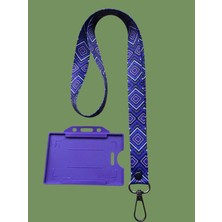 Staffy Etmik Lila Tasarım Temalı Yaka Ipi ve Kartlık