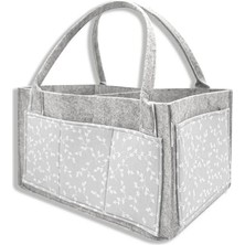 Belle Fusion Mey Ithalat®  keçe Anne Bebek Bakım Çantası 772 Gri Çiçek