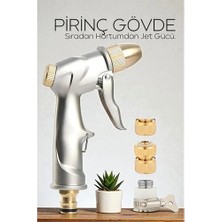 Belle Fusion Mey Ithalat® Tamamı Metal Yüksek Basınçlı Ayarlanabilir Bahçe/oto Yıkama Tabancası Nozul