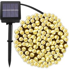 Belle Fusion Solar 120 Ledli 10 Metre Gün Işığı Bahçe Aydınlatma Dekorasyon Güneş Enerjili LED Sarı Işık