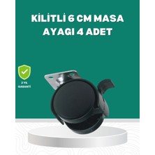 Belle Fusion Mey Ithalat® Zemin Korumalı Kilitli Ayak Tekerlek Seti 6 cm