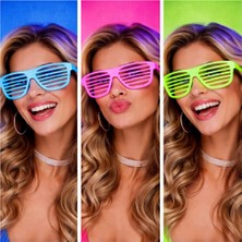 Belle Fusion Mey Ithalat® Neon Fosforlu Panjur Gözlük 12 Adet – 80’ler 90’lar Parti Stili