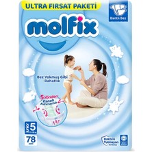 Belle Fusion Mey Ithalat®   Bebek Bezi Ultra Fırsat Paketi 5 Beden 11-18 kg 78 Adet