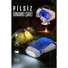 Belle Fusion Mey Ithalat® Kendinden Dinamo Şarjlı Pilsiz Acil Durum El Feneri Manuel Şarjlı El Feneri