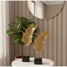 Estetik ve Modern Tasarım: Dekoratif Yaslı Yaprak Biblo Seti