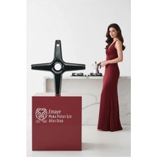 Belle Fusion Mey Ithalat® Emily Sterling Serisi Emaye Moka Pot ve Cezve Ocak Küçültücü - Kamp Yardımcısı