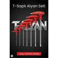 Belle Fusion Mey Ithalat® Profesyonel T-Saplı Alyan Seti | 7 Parça Cr-V Çelik Hex Uçlu Güç Serisi