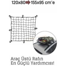 Belle Fusion Mey Ithalat® Elastik Bagaj Filesi 120X80 cm – 155X95 Cm’e Kadar Genişler | Araç Üstü, Kamp ve Seyahat Için