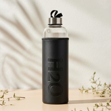 Snippy H2O - Cam Matara Deri Kılıflı Suluk Su Şişesi Cam Matara 1000 ml