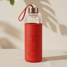 Snippy H2O - Cam Matara Deri Kılıflı Suluk Su Şişesi Cam Matara 1000 ml