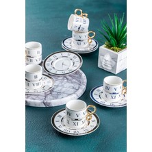 Şık 6 Kişilik 90 ml Kahve Fincanı Takımı, Zarif ve Modern Tasarım