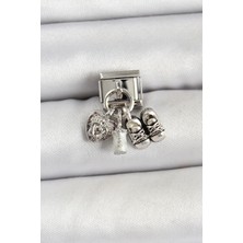 Belle Fusion Mey Ithalat® 316L Çelik Gümüş Renk Bebek Konsept Nomination Charm