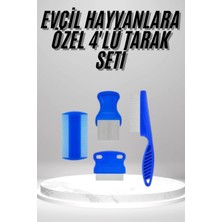 Belle Fusion Mey Ithalat® 4'lü Bit Evcil Hayvan Tarak Seti Kedi Köpek Bit Tarak Seti Pire Tarağı