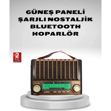 Belle Fusion Mey Ithalat® Taşınabilir Hoparlör Güneş Panelli Bluetooth USB Sd Fm Am Sw Radyo